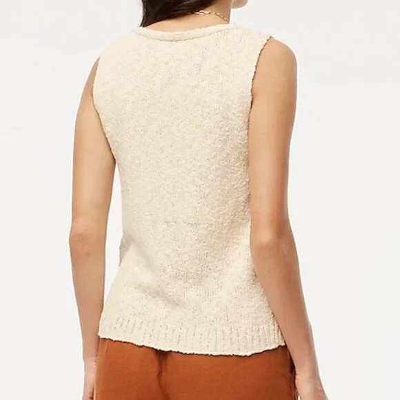 NEW J Crew V-neck Beach Sweater-tank Ivory Medium - Picture 2 of 7